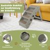 Haustiertreppe mit 4 Stufen Tragbare Kletterleiter Sichere Hunderampe 62,5 x 38 x 49 cm Grau Bild 5