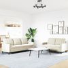 vidaXL 2-tlg. Sofagarnitur mit Kissen Creme Samt 3278399 Bild 3