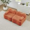 Modulares 2-Sitzer Sofa aus Samt, Wellenform, 192 x 98 x 70 cm, ohne Montage, Orange Bild 2