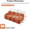 Modulares 2-Sitzer Sofa aus Samt, Wellenform, 192 x 98 x 70 cm, ohne Montage, Orange Bild 4
