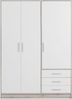FORTE Kleiderschrank Jupiter, Made in Europe, mit Schubladen (Maße (T/H): 60/200 cm) Stauraum, 2 Breiten, 4 Farben, Schubladen, variable Einlegeböden Bild 2