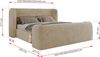 Polsterbett mit Lattenrost, Doppelbett für Schlafzimmer, Gepolstertes Kopfteil, Pocket matratze Härtegrad H3/H4 - EMORA CLASSIC DUO - 140 x 200 cm - Creme Stoff - VIRE - LUX Bild 4