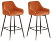 JYMTOM Barhocker Barstuhl mit Armlehne Gepolsterter Tresenhocker Bistrohocker (2 St), Outdoor Diamant Design Hocker, Orange Bild 4