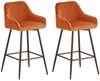 JYMTOM Barhocker Barstuhl mit Armlehne Gepolsterter Tresenhocker Bistrohocker (2 St), Outdoor Diamant Design Hocker, Orange Bild 5