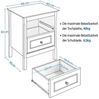 Yaheetech Nachttisch (1-St), Nachtschrank Beistelltisch mit 2 Schubladen für Wohnzimmer Bild 2