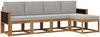 vidaXL Outdoor-Sofagarnitur 5 pcs Natürlich und Hellgrau Polyester 3385122 Bild 2