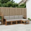 vidaXL Outdoor-Sofagarnitur 5 pcs Natürlich und Hellgrau Polyester 3385122 Bild 1
