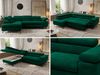 MKS Möbel 'Pablo L-Form' Ecksofa mit Schlaffunktion, verstellbare Kopfstützen, Dunkelgrün, Samt, Visco Topper, Links Bild 2