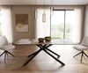 Esstisch Edge 200x100 Keramik Minas Melange Weiß-Beige Kreuzgestell Rechteck Schwarz Bild 2