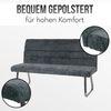 Sitzbank HWC-G55, Esszimmerbank Bank, Edelstahl gebürstet Stoff/Textil Chenille Öko-Tex, 160cm ~ blau-grün Bild 3