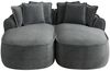 Modulsofa aus Chenille, framelos mit Schlaffunktion, 184 x 164 x 67 cm, grau Bild 4