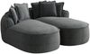 Modulsofa aus Chenille, framelos mit Schlaffunktion, 184 x 164 x 67 cm, grau Bild 5