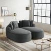 Modulsofa aus Chenille, framelos mit Schlaffunktion, 184 x 164 x 67 cm, grau Bild 3