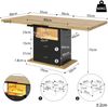 Esstisch aus MDF mit 2 Schubladen & LED-Beleuchtung, ausziehbar 110-140x80x75 cm, Holzoptik/Schwarz Bild 5