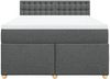 vidaXL Boxspringbett mit Matratze Dunkelgrau 140x200 cm Stoff 3286718 Bild 4