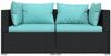 3-tlg. Garten-Lounge-Set mit Auflagen Schwarz Poly Rattan Bild 2
