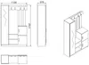 Vente-unique - MIROTA Cloakroom and coat rack Holz, Platte BeigeWeiß - B 37,5 cm x H 179,7 cm x L 113,6 cm Bild 5