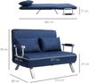 2-Sitzer Schlafsofa B 111 x T 80 x H 78 cm aus Polyester mit Schlaffunktion Bild 4