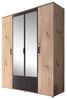 POL Power 'Chicago' Kleiderschrank mit Spiegel, 4-türig, Artisan Eiche/Anthrazit grau, 159 x 197 x 54 cm (B/H/T) Bild 4