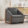 Flieks Relaxsessel, Loungesessel mit Holzarmlehne inklusive Rückenkissen fürs Wohnzimmer, Chenille, Grau Bild 3
