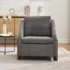 Flieks Relaxsessel, Loungesessel mit Holzarmlehne inklusive Rückenkissen fürs Wohnzimmer, Chenille, Grau Bild 2