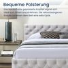 Home Collective Polsterbett Doppelbett 140x200 160x200 Bettgestell mit Lattenrost und Stauraum (mit gepolstertem Kopfteil und weichem Velours-Bezug, robustes Gestell, hoher Liegekomfort), moderne Steppung, Beigefarben 160x200 Bild 4