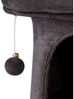 lionto Kratzbaum für Katzen mit Höhle & 2 Plüschballen inkl. Glöckchen, Höhe 60 cm, Katzenbaum mit robustem Sisalseil & weichem Plüsch, gemütliche Liegefläche, für kleine & große Katzen, dunkelgrau Bild 3