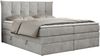 Boxspringbett 7-Zonen Taschenfederkernmatratze und Topper - PREMIUM-10-KING - 160x200cm - Hellgrau Stoff - H4 Bild 3