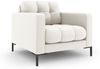 Micadoni Sessel Mamaia 1-Sitzer Strukturierter Stoff Neve Helles Beige schwarze Beine Bild 2