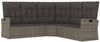 vidaXL Ecksofa mit Liegefunktion und Kissen Grau Poly Rattan 362182 Bild 2