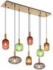 Pendelleuchte, messing, Glas mehrfarbig, H 125 cm Bild 2