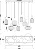 Pendelleuchte, messing, Glas mehrfarbig, H 125 cm Bild 4