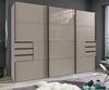 Schwebetürenschrank Kleiderschrank 3-trg 270 cm Sandgrau, Glasfront Schubkästen Bild 3