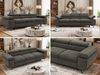 3-Sitzer Polstersofa PETER, verstellbaren Armlehnen und Kopfstütze, breite 262 cm, Gepolsterte Couch, Wellenfeder - Dunkelgrau Velvet Bild 2