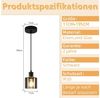 Nettlife Pendelleuchte Schwarz Vintage E27 Glas Esstisch 1/3 Flammig Wohnzimmer Hängelampe, Höhenverstellbar, LED wechselbar, Esszimmer Hotel Büro Bild 3