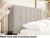 MEBLINI Polsterbett 200x200 mit Lattenrost mit Matratze – FABIO – Beige Samt – Doppelbett mit Bettkasten - Stauraumbett - Kopfteil Bett mit Stauraum Bild 4