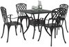 vidaXL Gartentisch Set 5 pcs Schwarz Gussaluminium 3334761 Bild 3