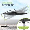 Juskys 'Brazil' Sonnenschirm, Polyester, Grau, Ø 285 cm, mit Beleuchtung Bild 3