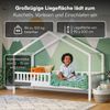Bellabino 'Vils' Hausbett 90x200 cm, weiß, Kiefer Massivholz, Montessori Kinderbett mit Rausfallschutz und Lattenrost Bild 5