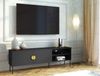 AX LIVING TV Schränke Brunelli 160 Schwarz Holzoptik goldenen Griffen Bild 3