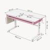 Höhenverstellbarer Kinderschreibtisch Kuosa 120x60 cm Pink/Weiß [en. casa] Bild 2