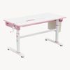 Höhenverstellbarer Kinderschreibtisch Kuosa 120x60 cm Pink/Weiß [en. casa] Bild 5