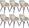 tectake Esszimmerstuhl Marilyn (6er Set, 6 St), gepolstert, in Samtoptik Bild 2