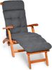 Beautissu Polsterauflage 2X Bequeme Liegenauflage Deckchair, 200 x 50 x 8 cm, Grau, Gartenliege Auflage mit Schaumflockenfüllung – Polster für Liegestuhl Bild 2