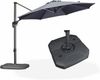 PURPLE LEAF Ampelschirm Rund Alu Außenbereich Sonnenschirm mit Schirmständer, LxB: 330,00x330,00 cm, für Garten, Terrasse, Pool, Balkon Bild 4