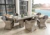 Destiny Garten-Essgruppe MALAGA LUNA, (Set, 19-tlg), Polyrattan, 6 Sessel + Tisch 200x100x75cm, inkl. Auflagen Bild 4