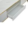 TV-Schrank 200x40x46 cm, Weiß in Marmoroptik, 2 Türen & 1 Schublade, geeignet für TVs bis 90 Zoll Bild 5