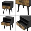 Beistelltisch Gävle 57x42x40 cm Schwarz/Dunkler Holzton [en. casa] Bild 5