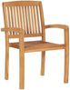 vidaXL Stapelbare Gartenstühle mit Kissen 4 Stk. Massivholz Teak 3073218 Bild 4