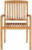 vidaXL Stapelbare Gartenstühle mit Kissen 4 Stk. Massivholz Teak 3073218 Bild 5